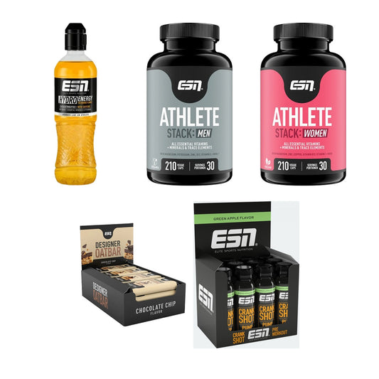 ESN Marken-Großset: HydroEnergy + Athlete Stack:MEN + 3 weitere – alle enthaltenen Artikel