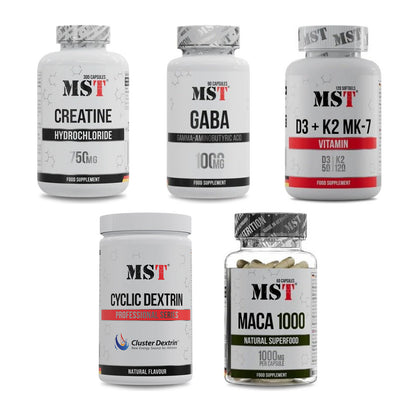 MST Marken-Großset: Creatine HCL + GABA 1000mg + 3 weitere – alle enthaltenen Artikel