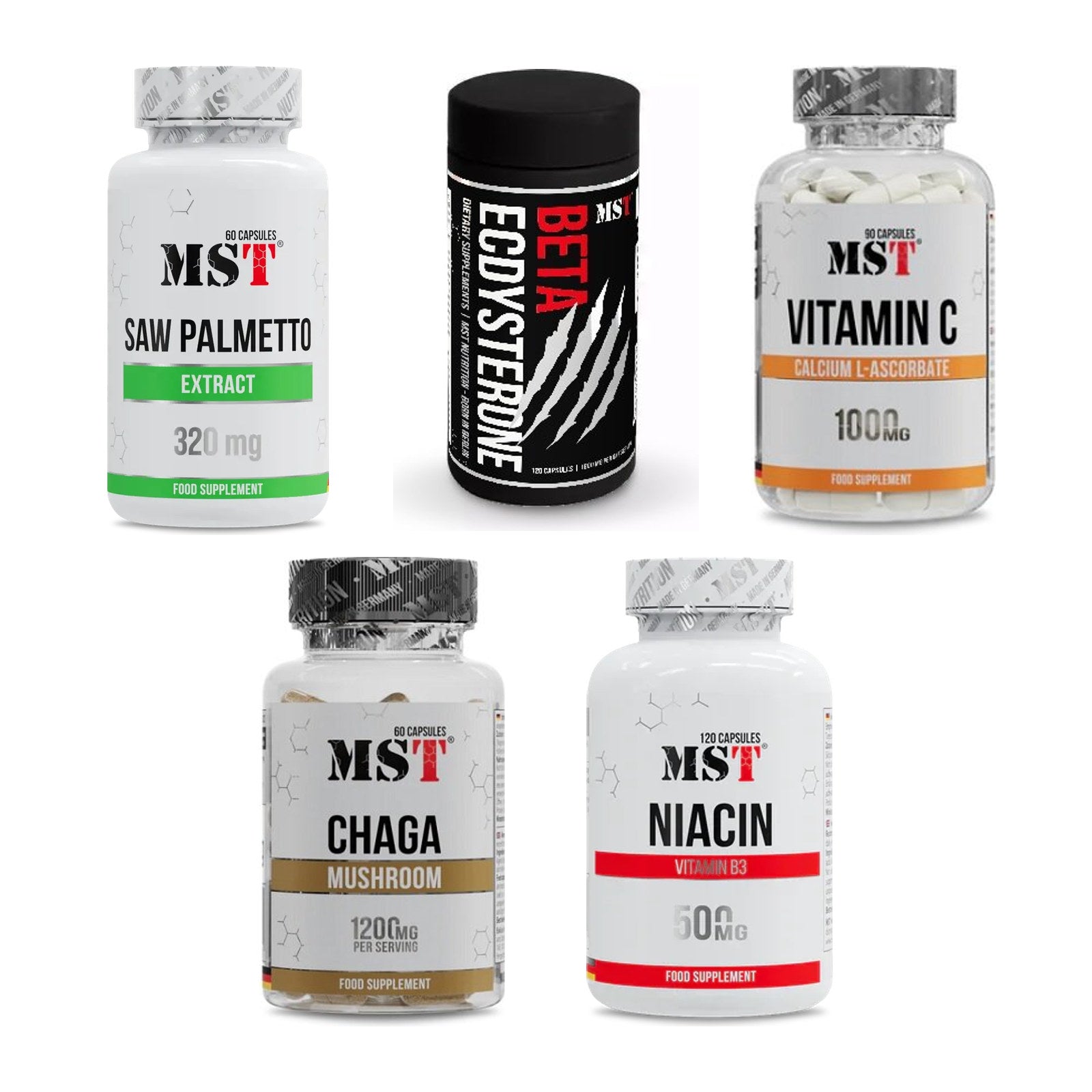 MST Marken-Großset: Saw Palmetto + Beta Ecdysterone + 3 weitere – alle enthaltenen Artikel