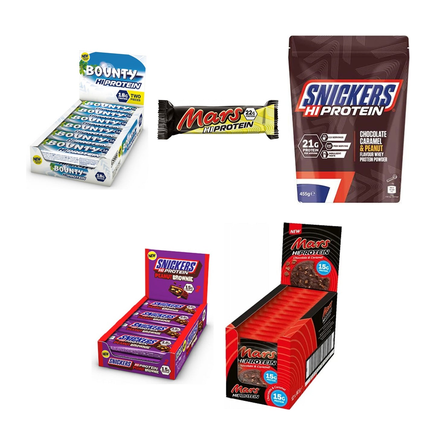 MARS inc. Marken-Großset: Bounty High + High Protein + 3 weitere – alle enthaltenen Artikel