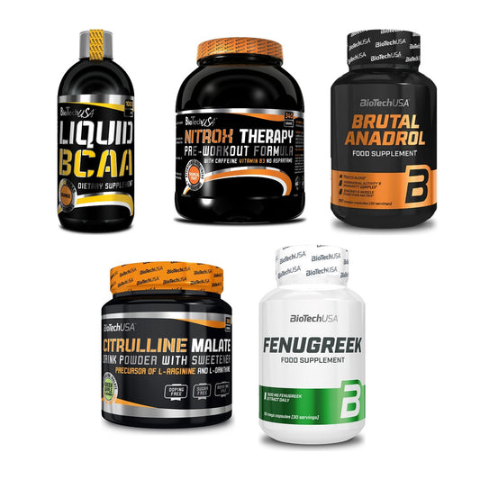 BioTech USA Marken-Großset: Liquid BCAA + NitroX Therapy + 3 weitere – alle enthaltenen Artikel