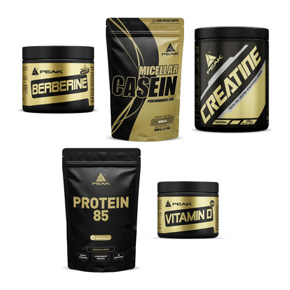 Peak Marken-Großset: Berberine + Micellar Casein + 3 weitere – alle enthaltenen Artikel