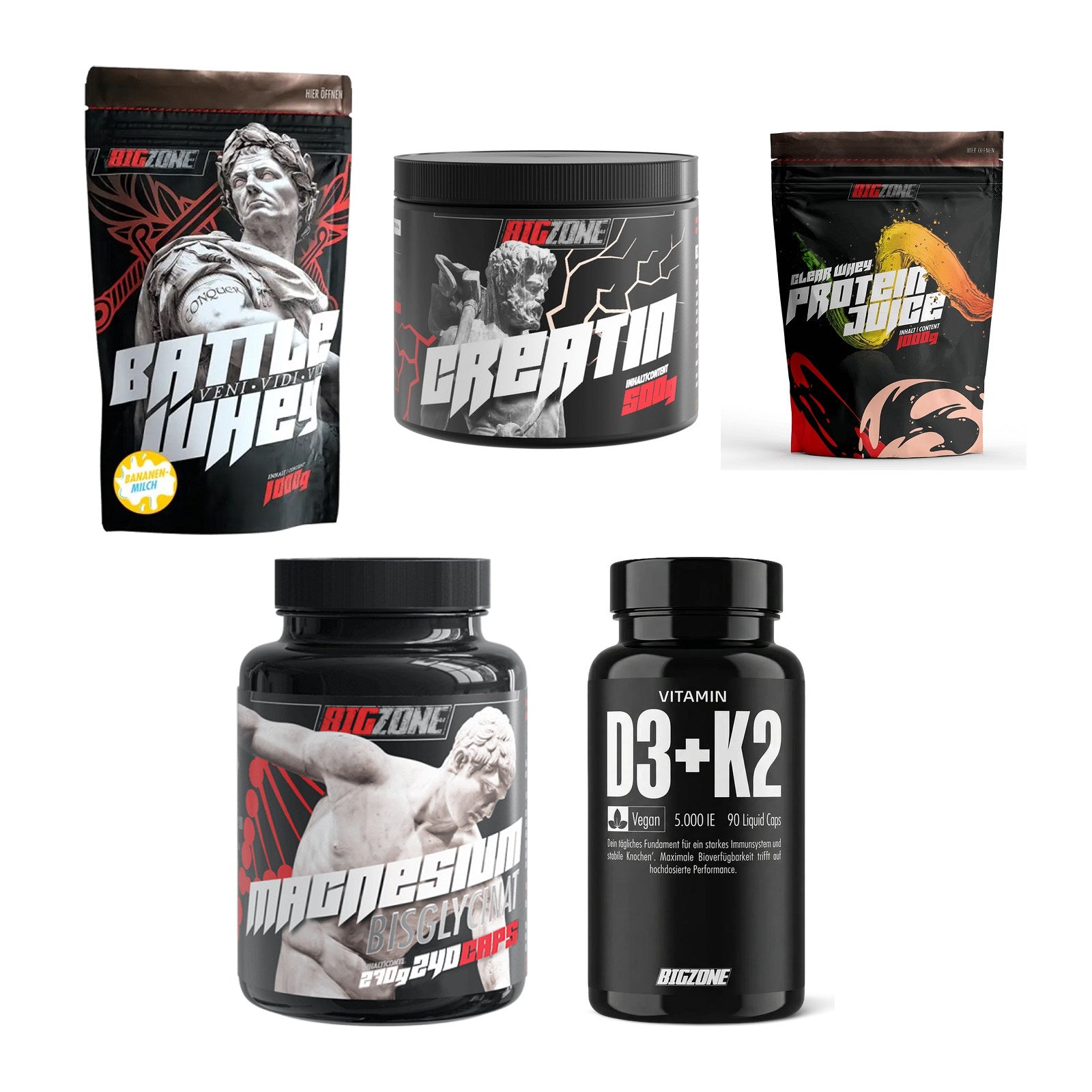 Big Zone Marken-Großset: Zone Battle Whey + Zone Creatin + 3 weitere – alle enthaltenen Artikel