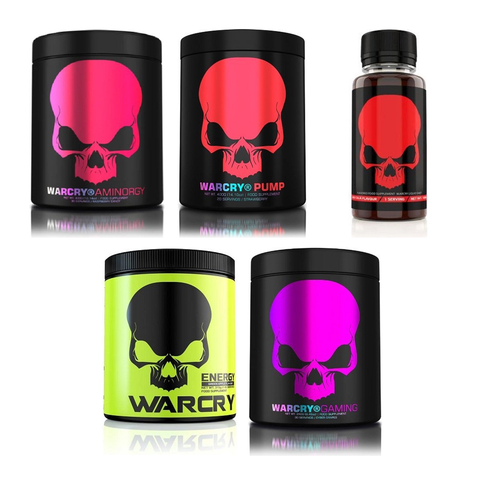 Genius Nutrition Marken-Großset: Nutrition Warcry AminoRGY + 4 weitere – alle enthaltenen Artikel