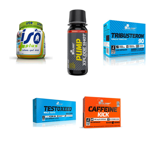 Olimp Marken-Großset: Iso Plus + Pump Xplode Shot + 3 weitere – alle enthaltenen Artikel