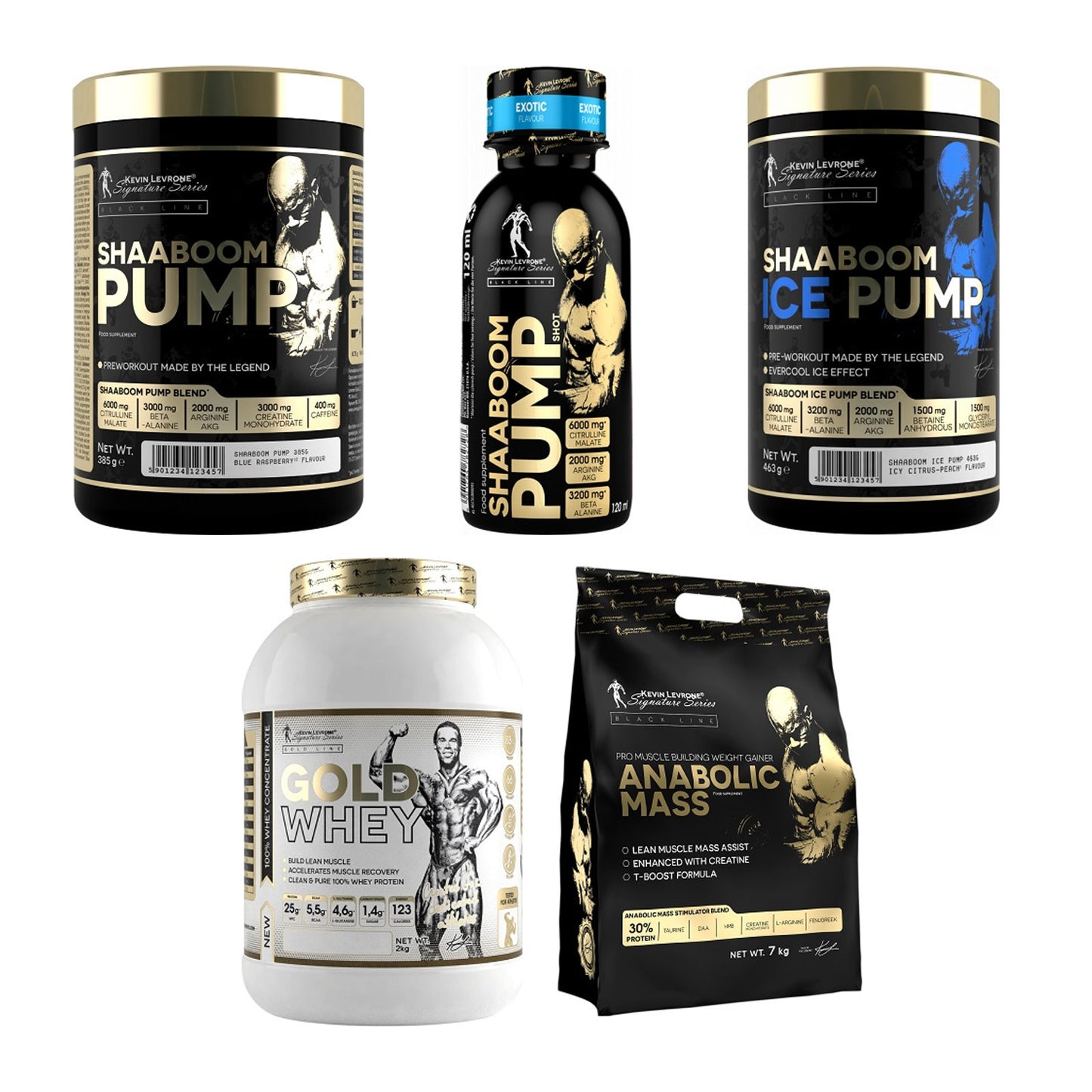 Kevin Levrone Marken-Großset: Levrone Shaaboom Pump + 4 weitere – alle enthaltenen Artikel