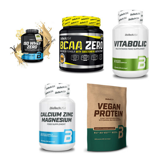 BioTech USA Marken-Großset: Iso Whey Zero + BCAA Zero + 3 weitere – alle enthaltenen Artikel