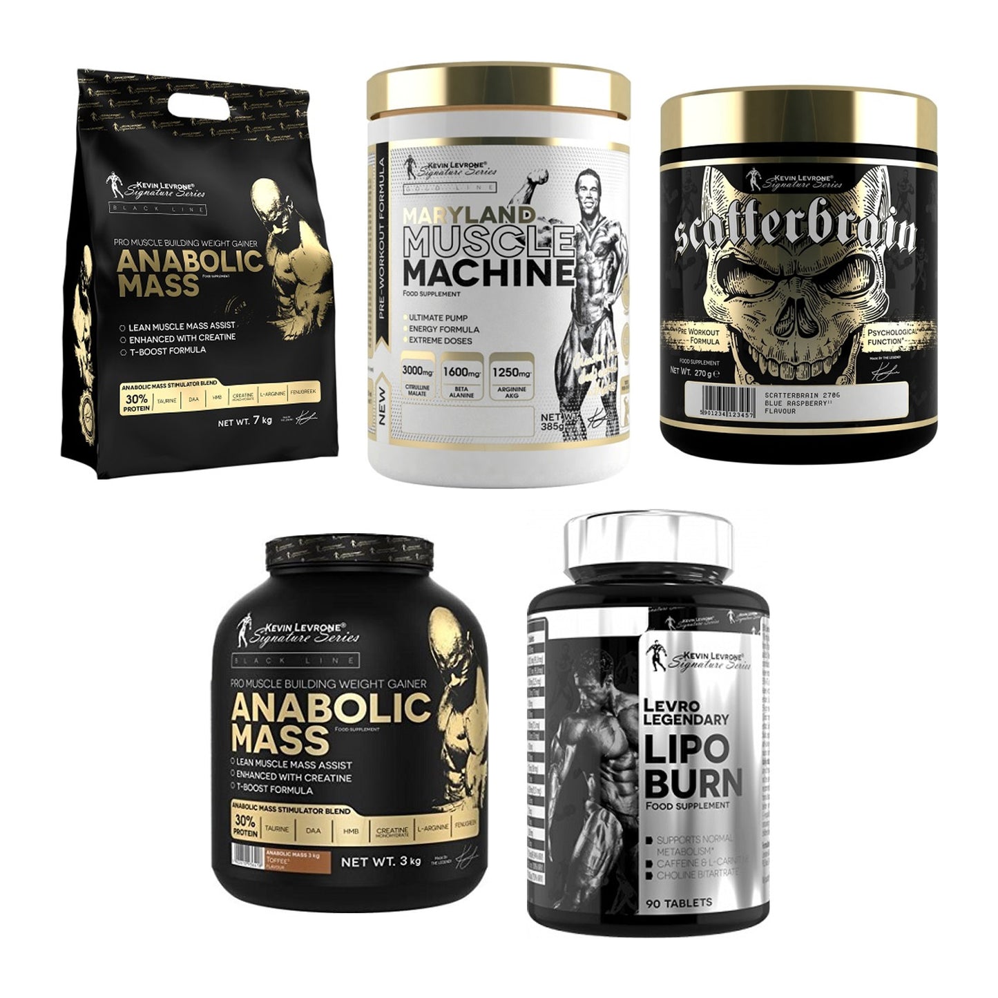 Kevin Levrone Marken-Großset: Levrone Anabolic Mass + 4 weitere – alle enthaltenen Artikel