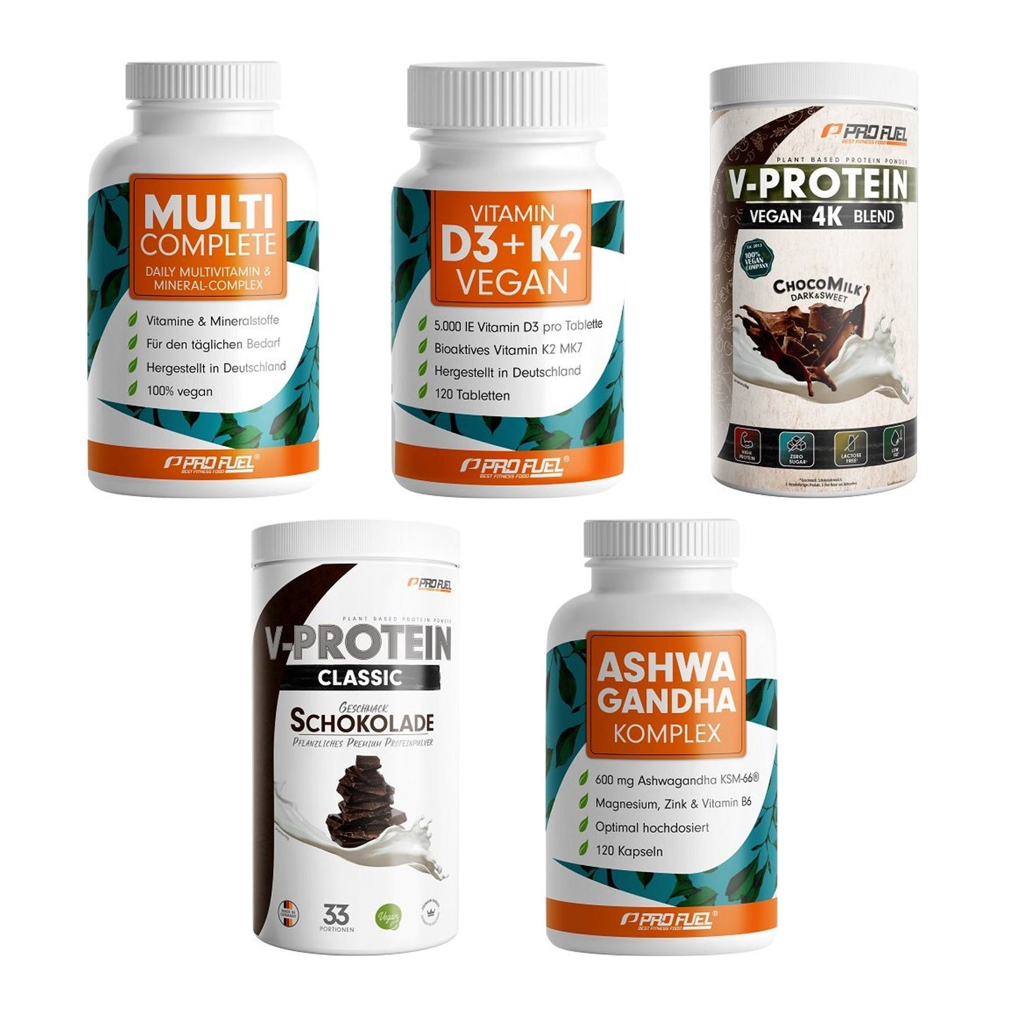 ProFuel Marken-Großset: MULTI COMPLETE + Vitamin D3 & K2 + 3 weitere – alle enthaltenen Artikel