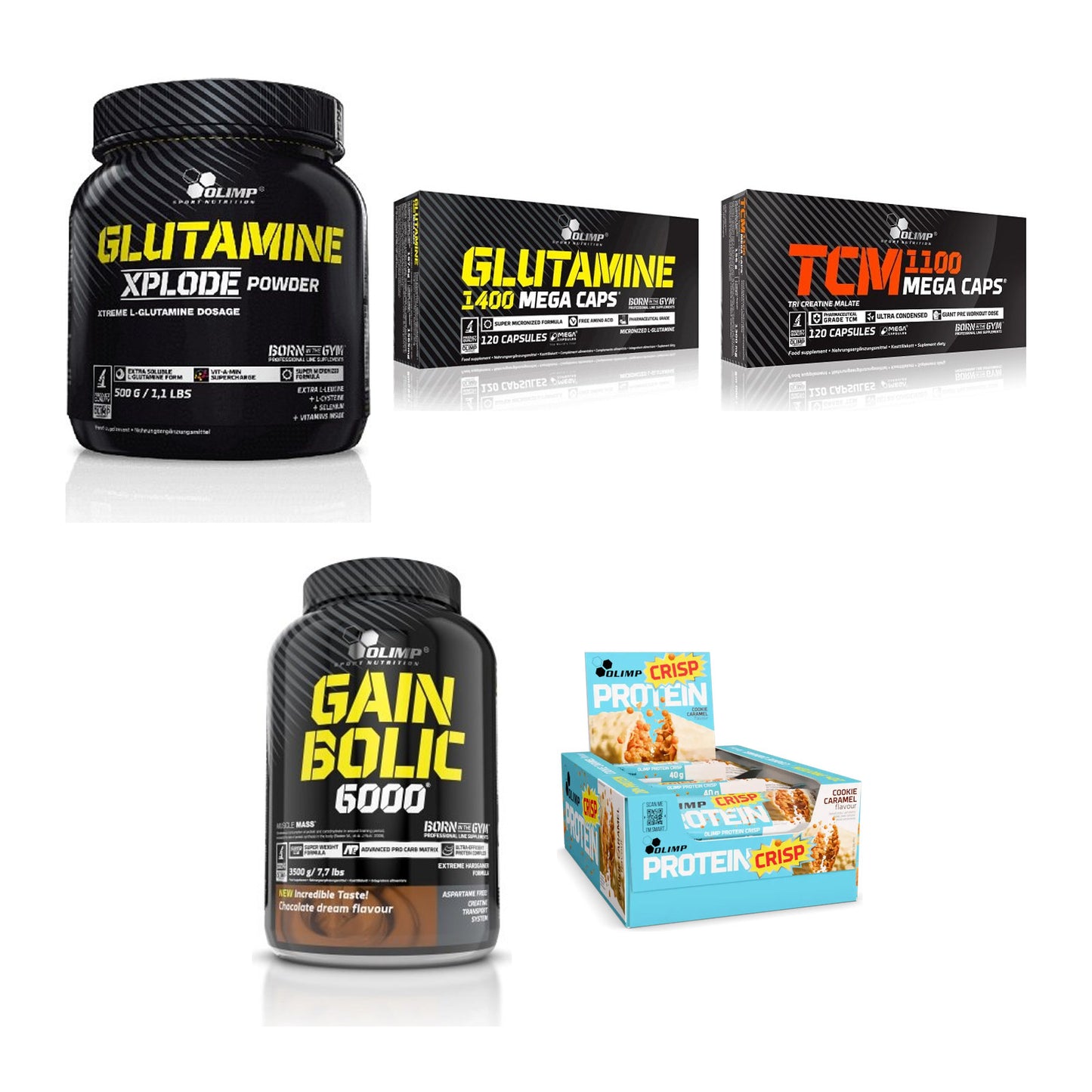 Olimp Marken-Großset: L-Glutamine + L-Glutamine Mega + 3 weitere – alle enthaltenen Artikel