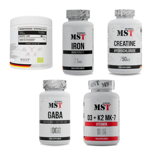 MST Marken-Großset: Arginine HCL + Iron Bisglycinate + 3 weitere – alle enthaltenen Artikel