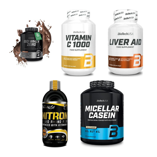 BioTech USA Marken-Großset: Iso Whey Zero + Vitamin C + 3 weitere – alle enthaltenen Artikel
