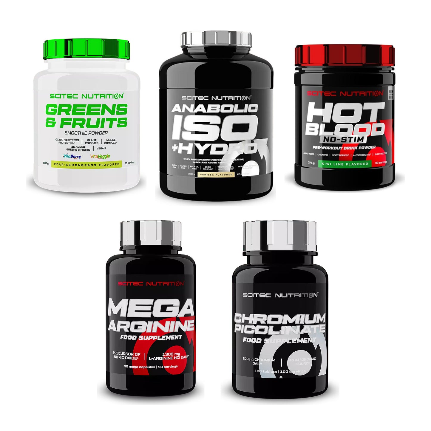 Scitec Nutrition Marken-Großset: Greens & Fruits + 4 weitere – alle enthaltenen Artikel