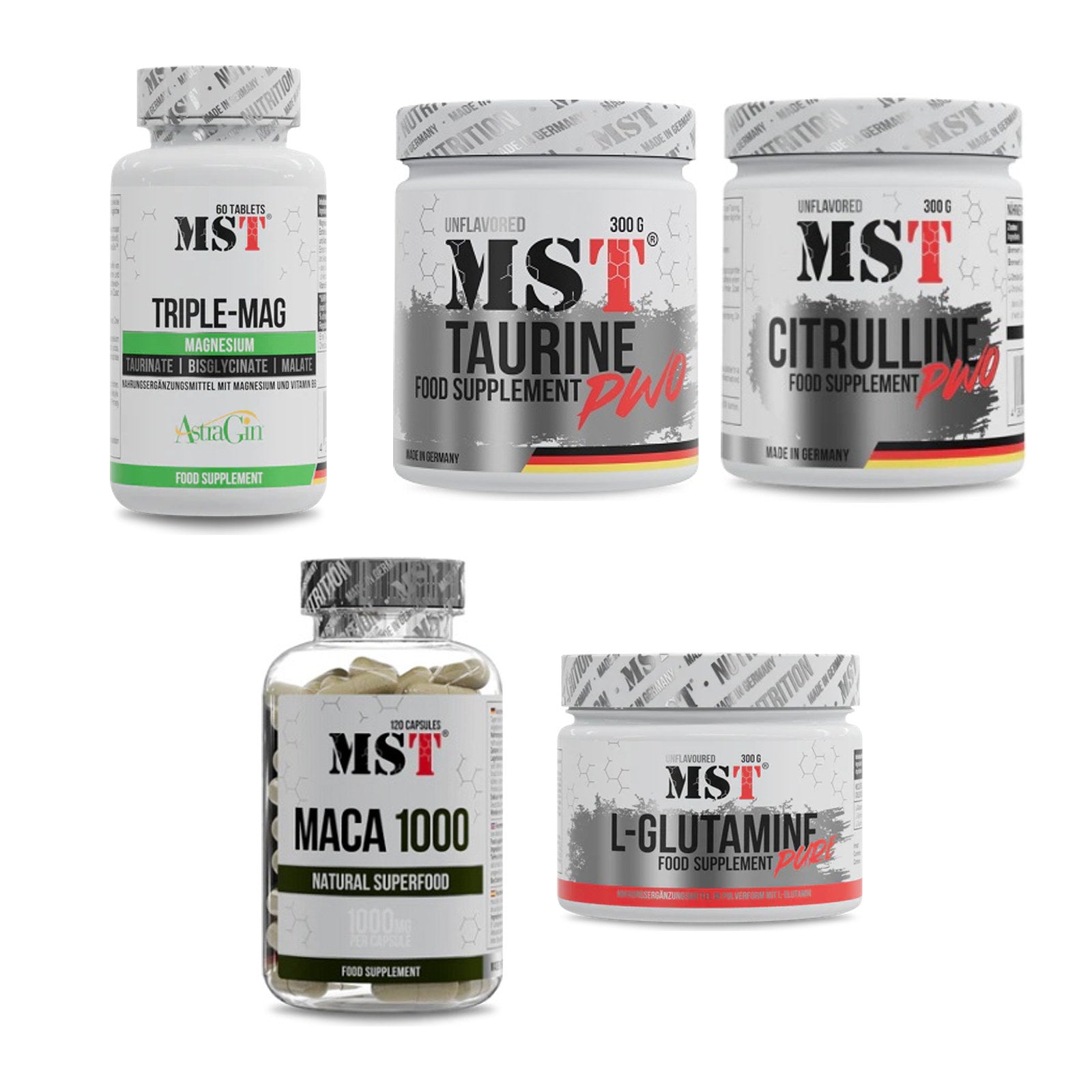 MST Marken-Großset: Tripple Mag + Taurine + 3 weitere – alle enthaltenen Artikel