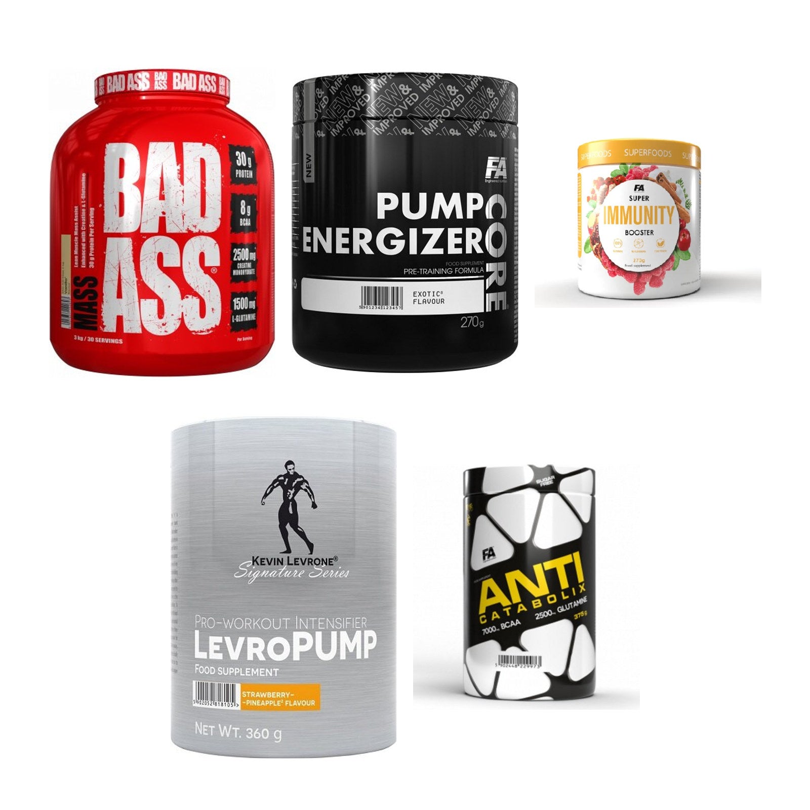 FA - Fitness Authority Marken-Großset: BAD ASS MASS 3kg + 4 weitere – alle enthaltenen Artikel