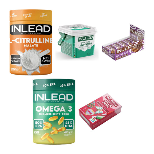 INLEAD Marken-Großset: L-Citrullin Malat 2:1 + L-Glutamine + 3 weitere – alle enthaltenen Artikel