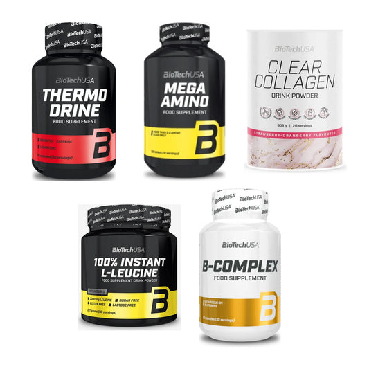 BioTech USA Marken-Großset: Thermo Drine + Mega Amino + 3 weitere – alle enthaltenen Artikel