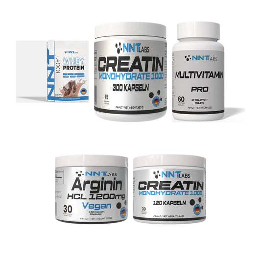 NNT Labs Marken-Großset: Whey + Creatin 1000 mg + 3 weitere – alle enthaltenen Artikel