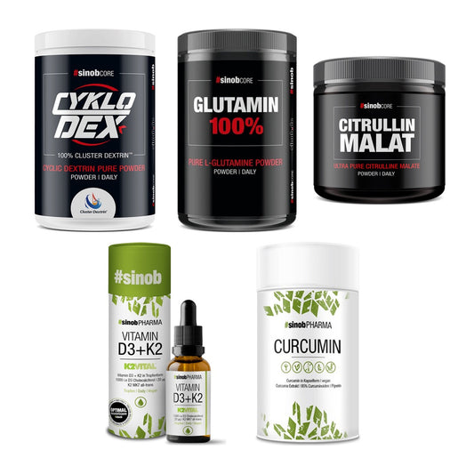Sinob Marken-Großset: Core CykloDex + Core L-Glutamin + 3 weitere – alle enthaltenen Artikel