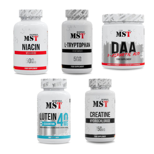 MST Marken-Großset: Niacin + Tryptophan 500mg + 3 weitere – alle enthaltenen Artikel