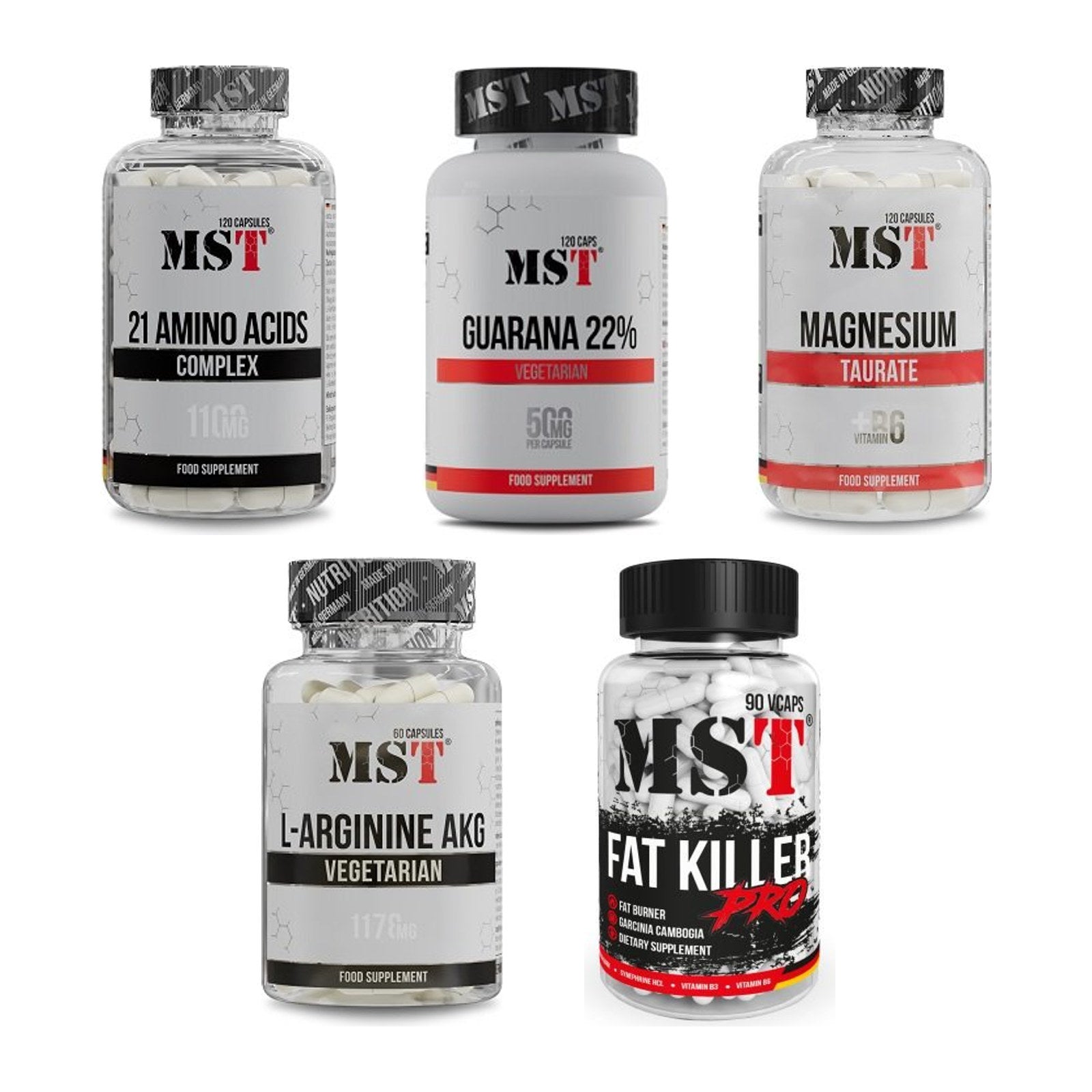 MST Marken-Großset: 21 Amino Acids + Guarana 22% + 3 weitere – alle enthaltenen Artikel