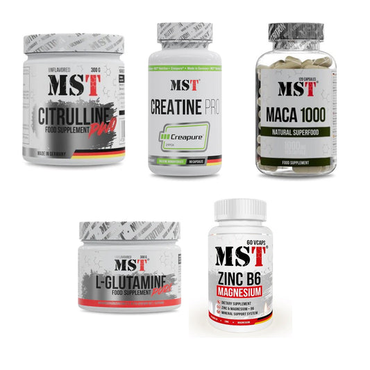 MST Marken-Großset: Citrulline Malat + Creatine Pro + 3 weitere – alle enthaltenen Artikel