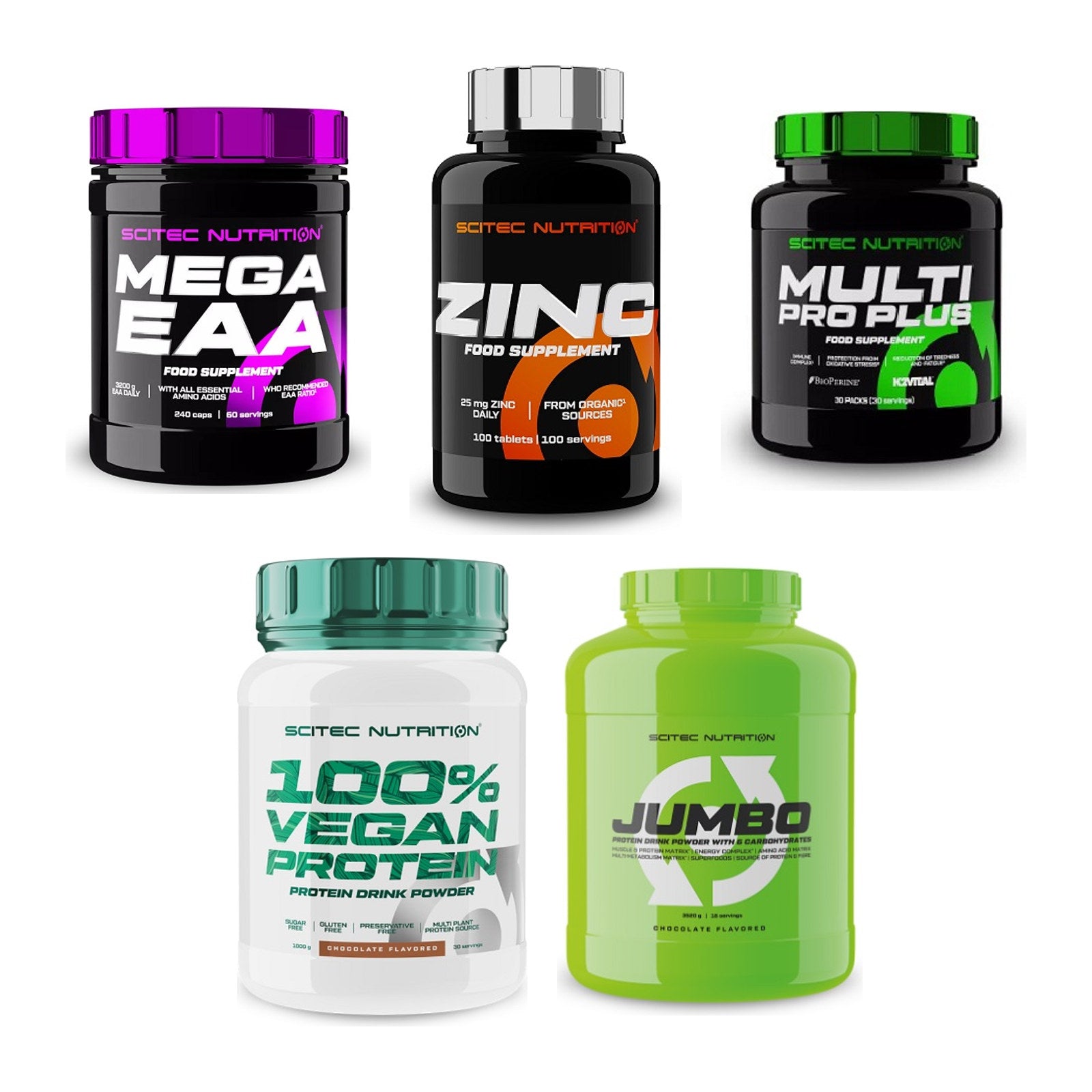 Scitec Nutrition Marken-Großset: Mega EAA + 4 weitere – alle enthaltenen Artikel
