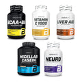 BioTech USA Marken-Großset: BCAA+B6 100 + Vitamin C + 3 weitere – alle enthaltenen Artikel