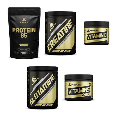 Peak Marken-Großset: Protein 85 + Creatin Powder + 3 weitere – alle enthaltenen Artikel