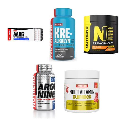 NUTREND Marken-Großset: AAKG Compressed + Kre-Alkalyn + 3 weitere – alle enthaltenen Artikel