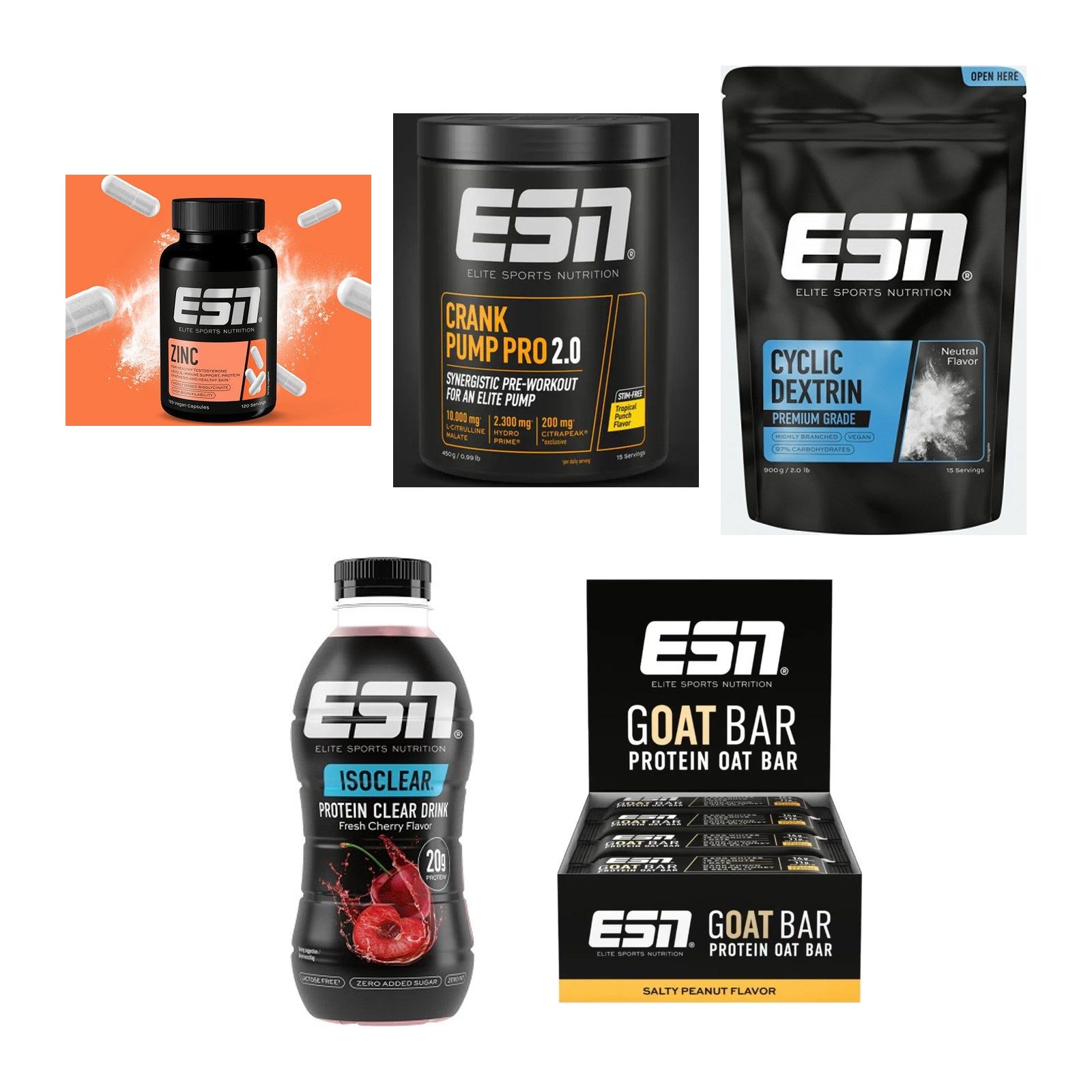 ESN Marken-Großset: Zinc + Crank Pump Pro 2.0 + 3 weitere – alle enthaltenen Artikel