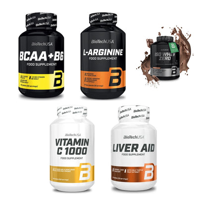 BioTech USA Marken-Großset: BCAA+B6 100 Tabl + L-Arginine + 3 weitere – alle enthaltenen Artikel