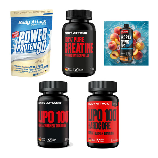 Body Attack Marken-Großset: Attack Power + Attack 100% + 3 weitere – alle enthaltenen Artikel