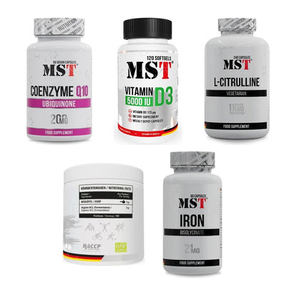 MST Marken-Großset: Coenzyme Q10 200 + Vitamin D3 5000IU + 3 weitere – alle enthaltenen Artikel