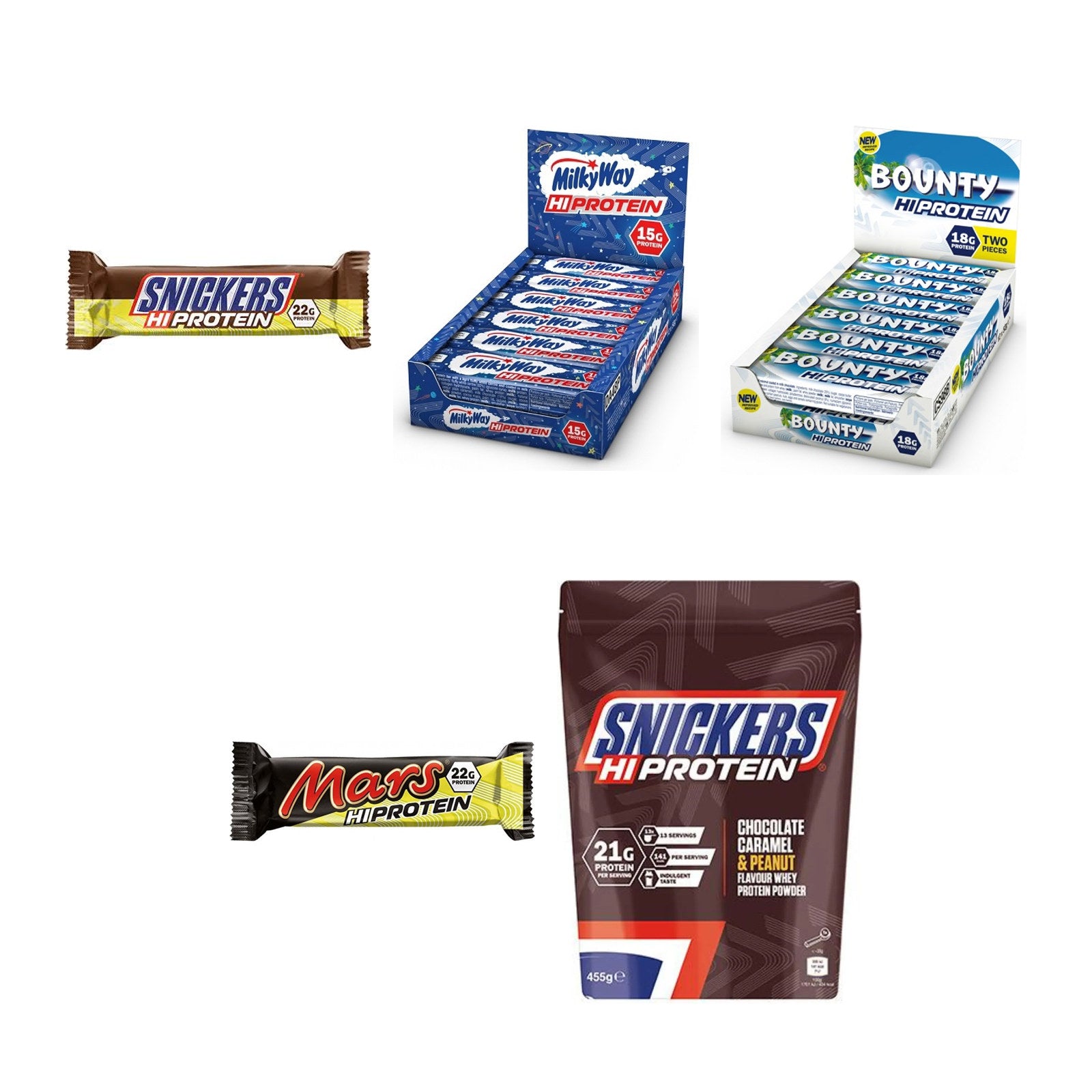 MARS inc. Marken-Großset: Snickers High + MilkyWay High + 3 weitere – alle enthaltenen Artikel