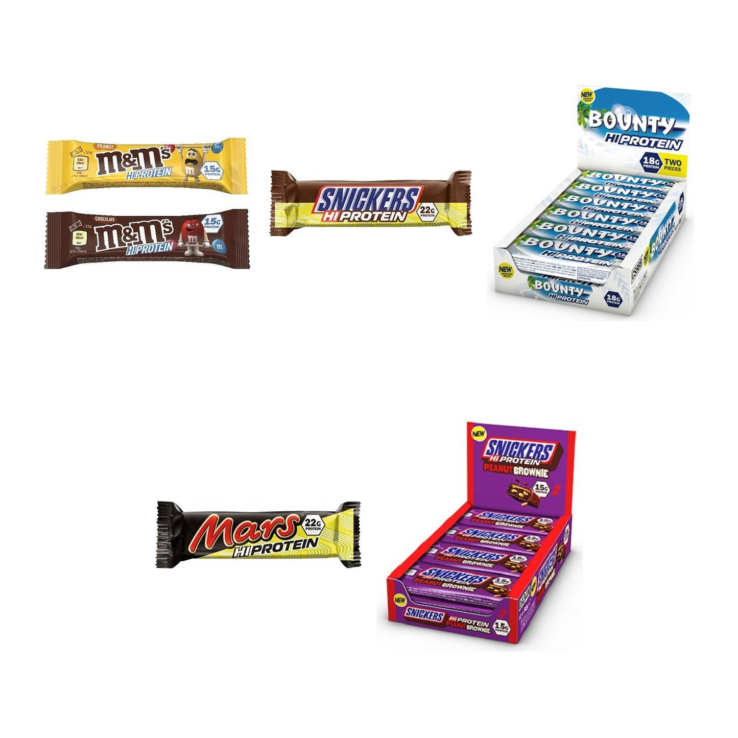 MARS inc. Marken-Riegelbox: 2× M&M Protein Bar + 4 weitere – alle enthaltenen Artikel