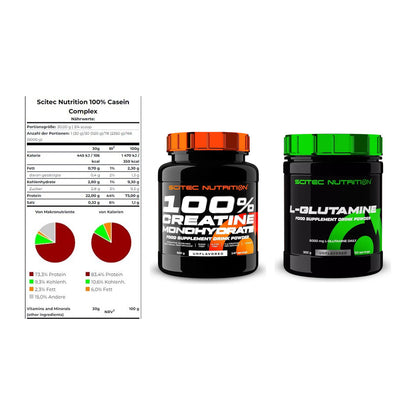 Scitec Nutrition Marken-Trio: Casein Compl + Creatine + 1 weitere – alle enthaltenen Artikel