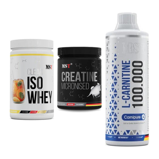 MST Marken-Trio: Iso Clear + Creatin Monohyd + L-Carnitine – alle enthaltenen Artikel