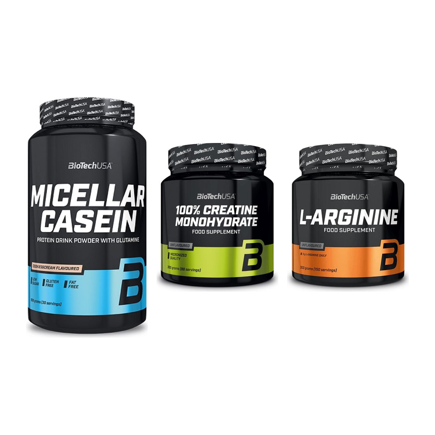 BioTech USA Marken-Trio: Micellar + Creatine + L-Arginin – alle enthaltenen Artikel