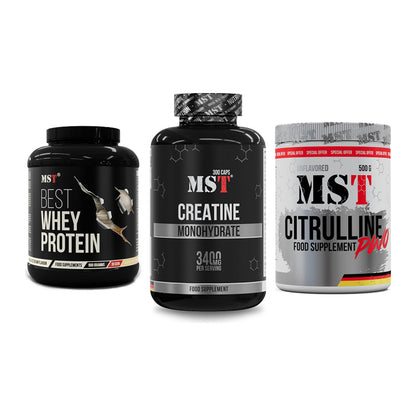 MST Marken-Trio: Best Whey + Creatine + Citrulline – alle enthaltenen Artikel