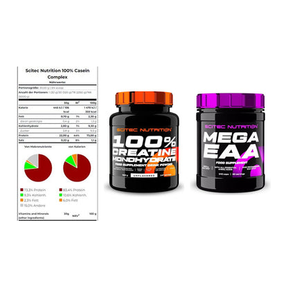 Scitec Nutrition Marken-Trio: Casein Compl + Creatine + 1 weitere – alle enthaltenen Artikel