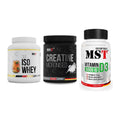MST Marken-Trio: Iso Clear + Creatin Monohyd + Vitamin D3 – alle enthaltenen Artikel