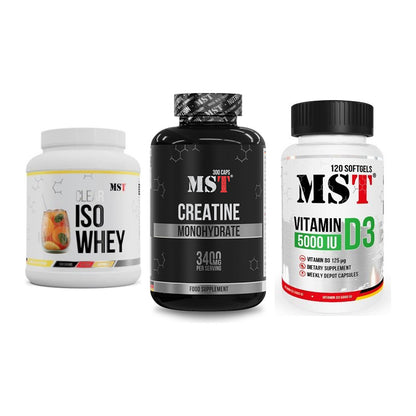 MST Marken-Trio: Iso Clear + Creatine + Vitamin D3 – alle enthaltenen Artikel