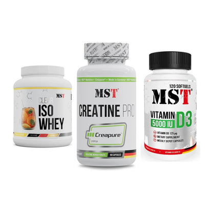 MST Marken-Trio: Iso Clear + Creatine Pro + Vitamin D3 – alle enthaltenen Artikel