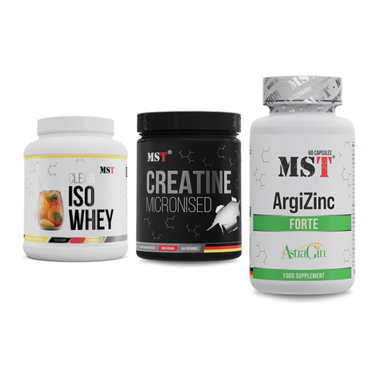 MST Marken-Trio: Iso Clear + Creatin Monohydrate + ArgiZinc Forte – alle enthaltenen Artikel