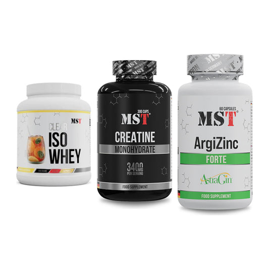 MST Marken-Trio: Iso Clear + Creatine Monohydrate + ArgiZinc Forte – alle enthaltenen Artikel