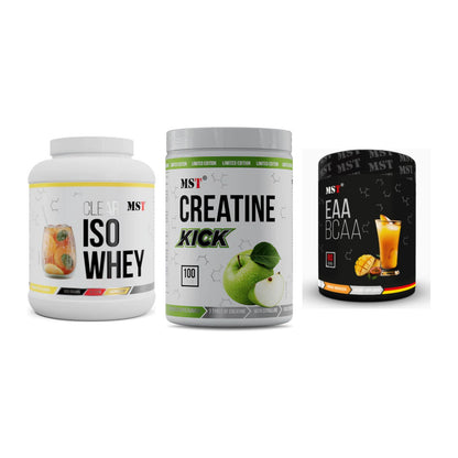 MST Marken-Trio: Iso Clear + Creatine Kick + EAA & BCAA – alle enthaltenen Artikel