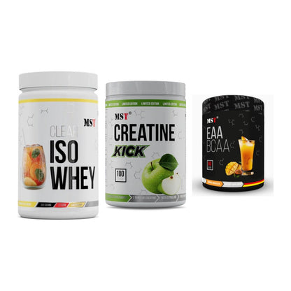 MST Marken-Trio: Iso Clear + Creatine Kick + EAA & BCAA – alle enthaltenen Artikel