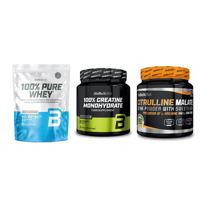 BioTech USA Marken-Trio: 100% Pure + Creatine + Citrulline – alle enthaltenen Artikel