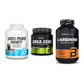 BioTech USA Marken-Trio: 100% Pure Whey + Crea Zero + L-Arginine – alle enthaltenen Artikel